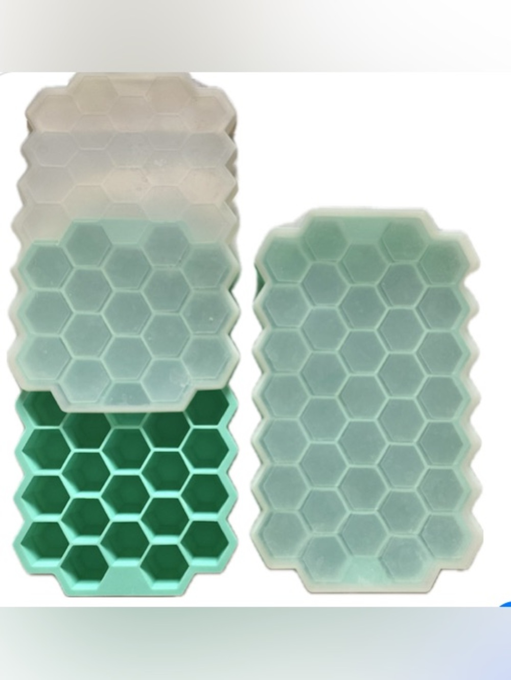 4-Piece Unique Silicone Honeycomb Ice Cube Tray Set